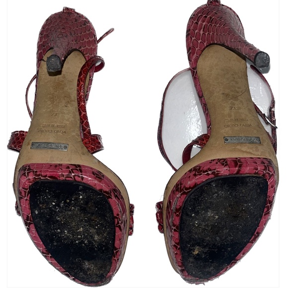 Dolce & Gabbana Red Python Heels SZ 37 - Picture 3 of 3